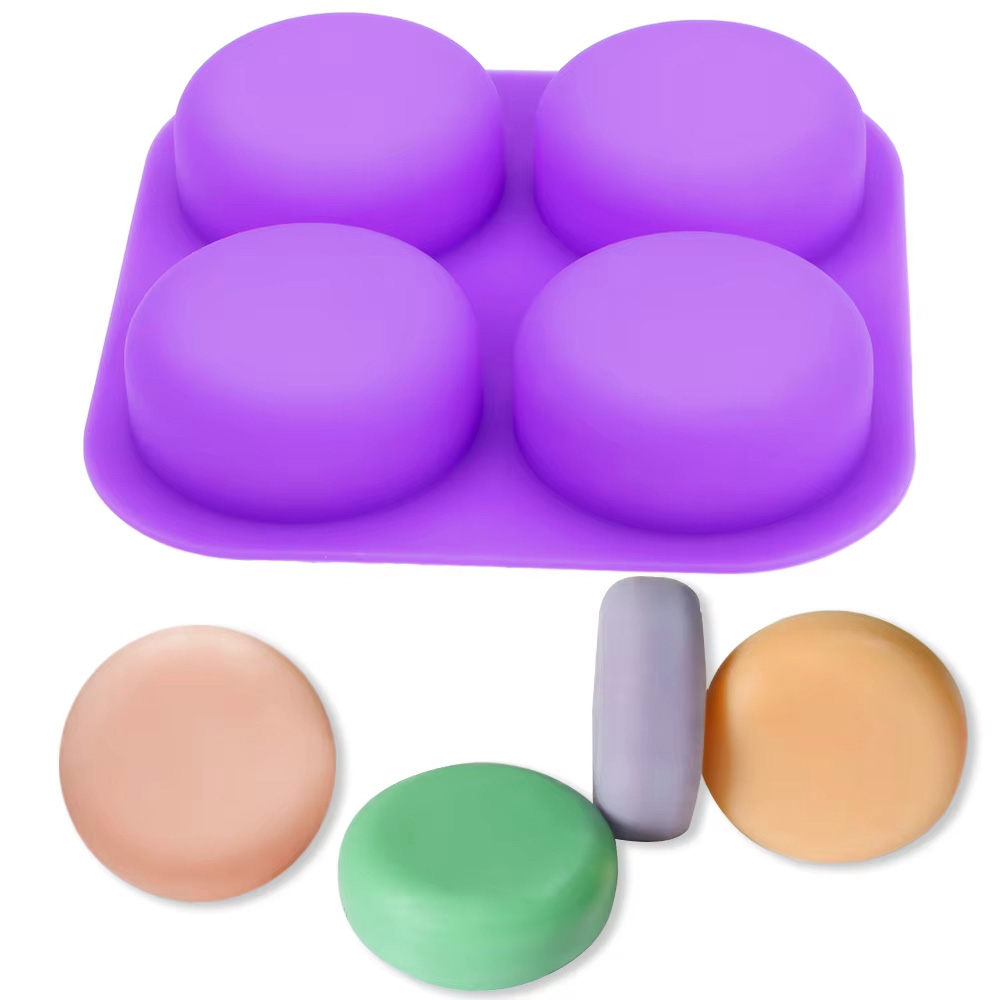 Soap Mold Silicone Loaf - 1-2 STUKS 4-Vaks Herbruikbare Ronde Siliconen