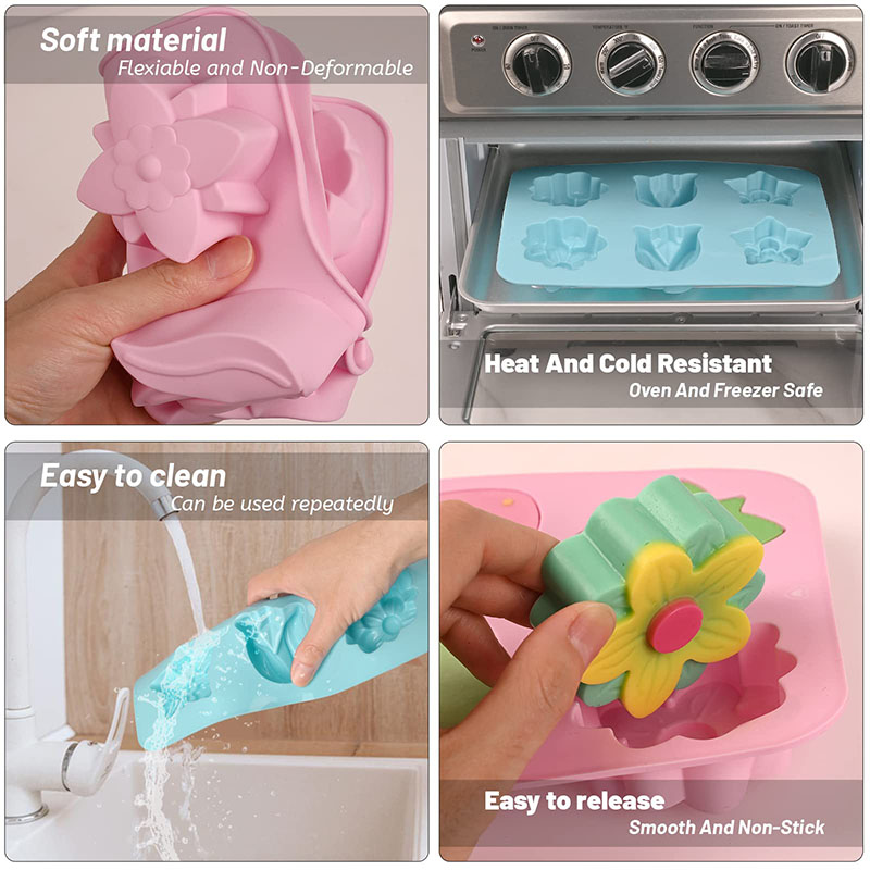 Siliconen Bloem Cakevormen 6-C - Soap Making Websites recensie en prijs