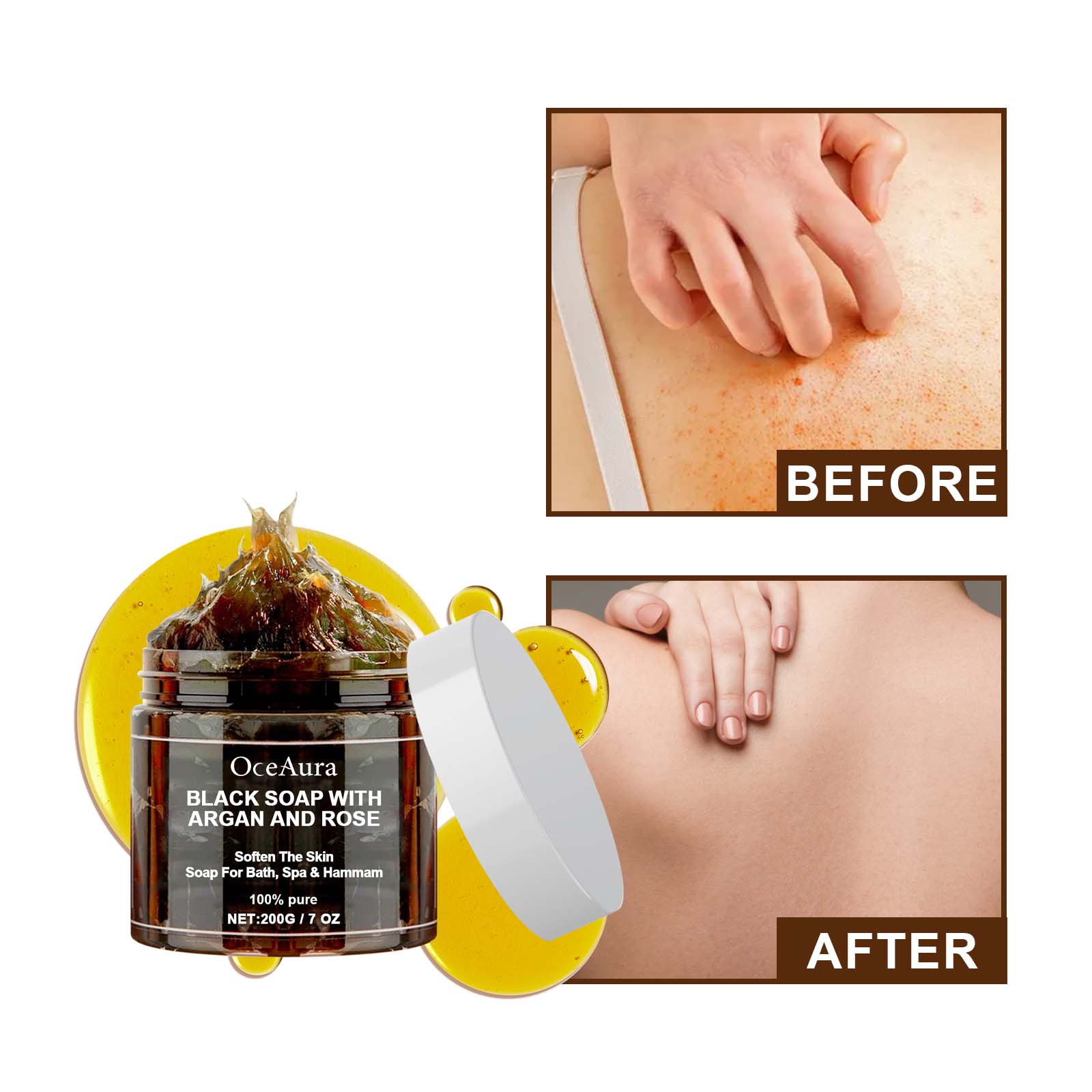 OCEAURA Zwarte Zeep Met Argan  - Castor Oil Soap recensie en prijs