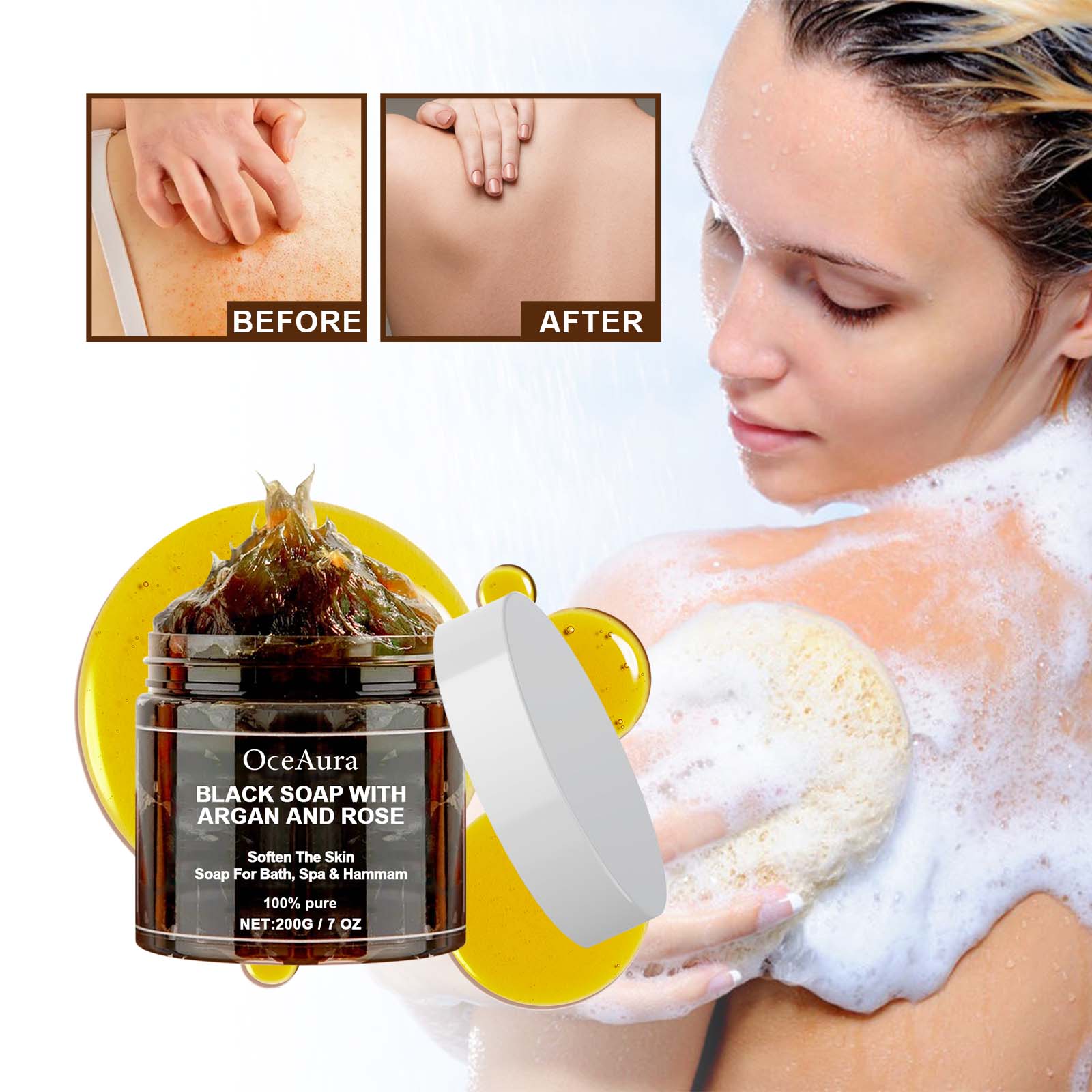 OCEAURA Zwarte Zeep Met Argan  - Castor Oil Soap recensie en prijs