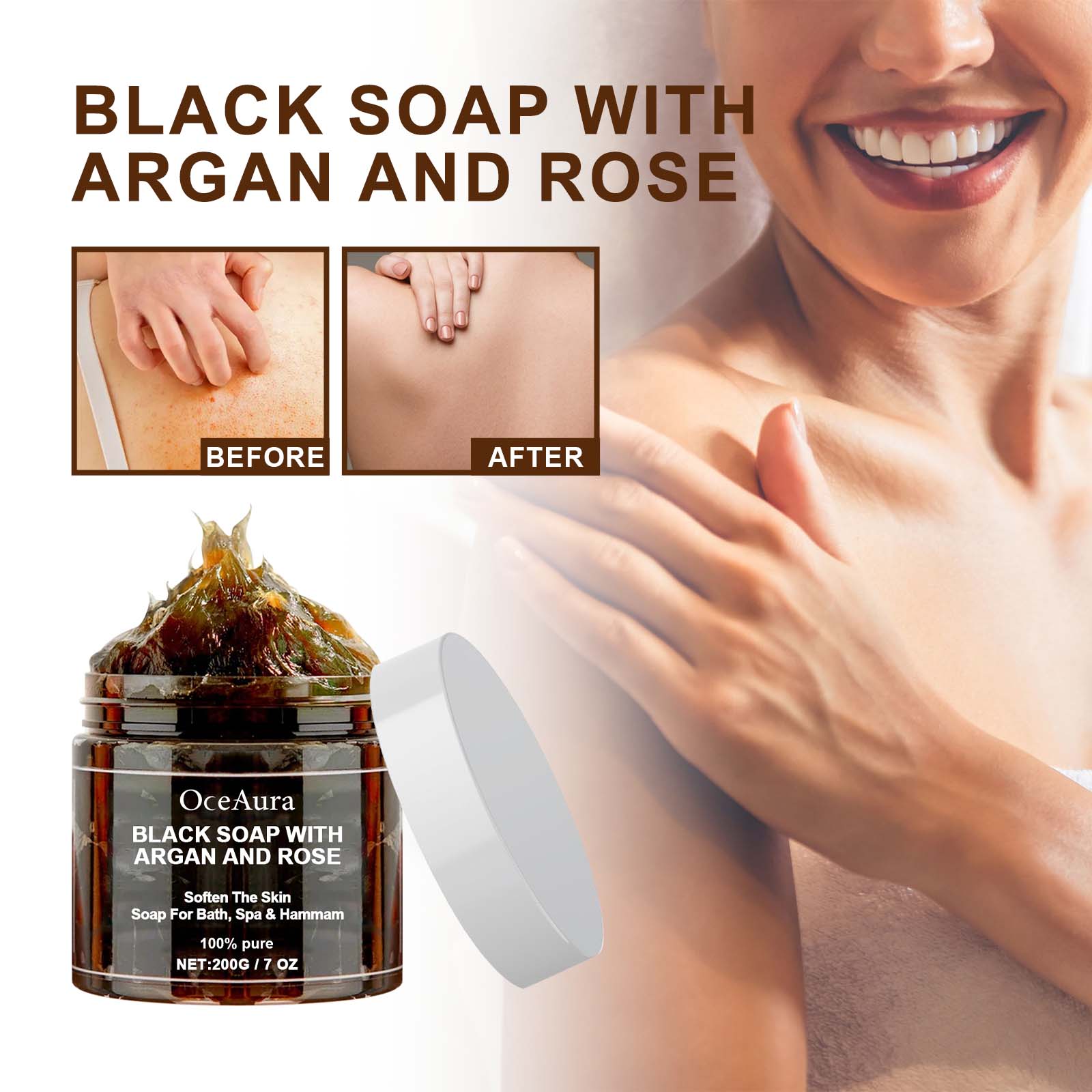 OCEAURA Zwarte Zeep Met Argan  - Castor Oil Soap recensie en prijs